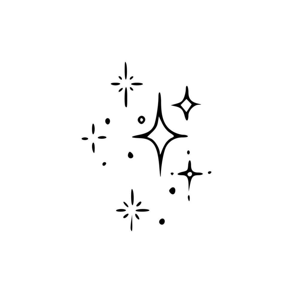 A black and white drawing of stars and stars vector