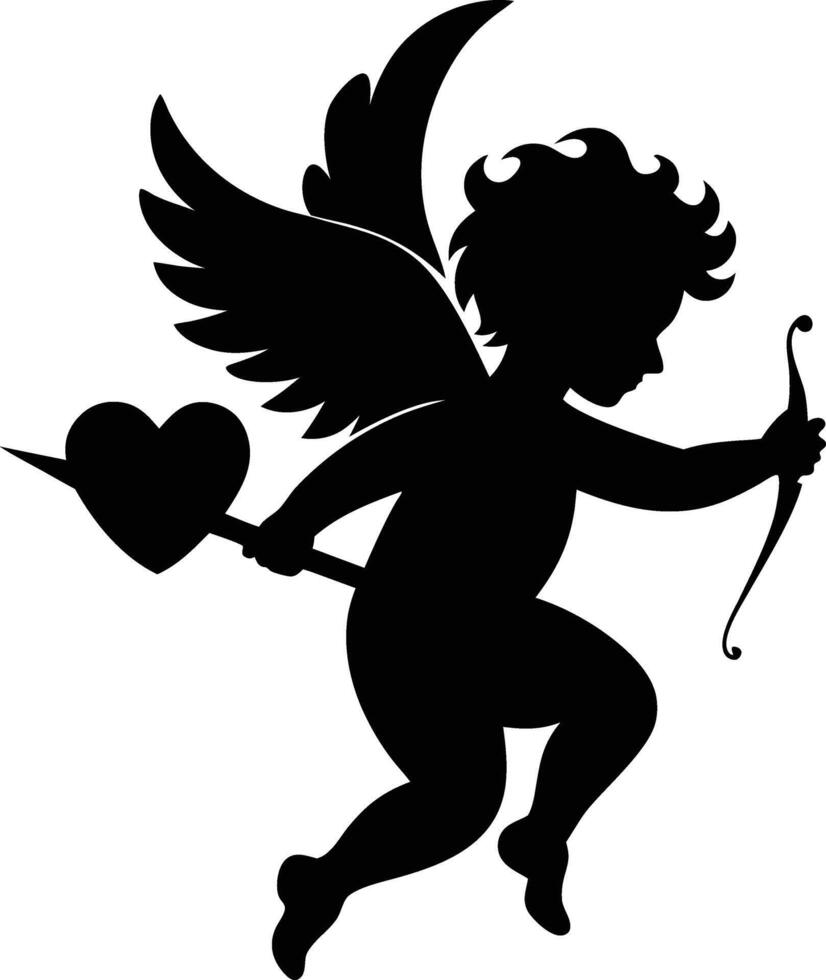A cute Cupid silhouette art illustration design vector