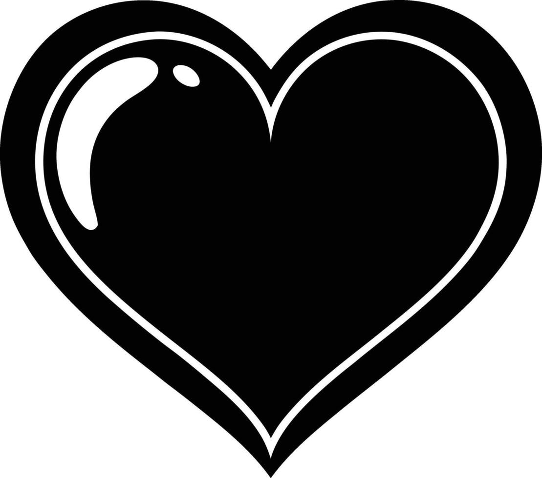 Love shape silhouette art illustration design valentine's day. vector