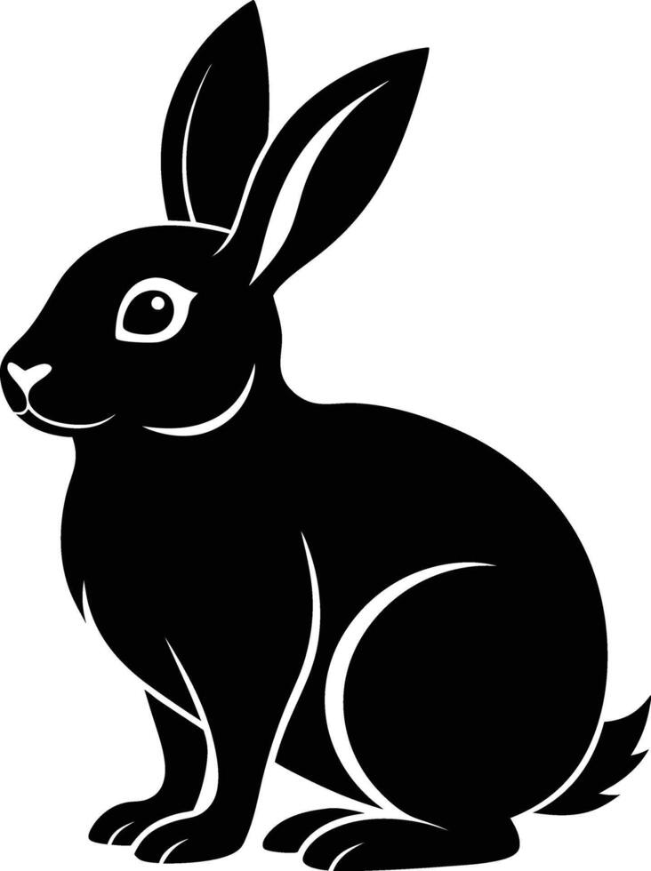 cute Bunny silhouette art illustration design vector