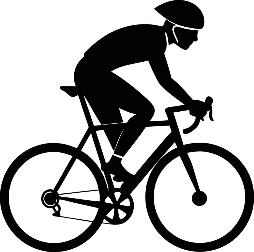 Cyclist silhouette art and cycle racing icon illustration design vector