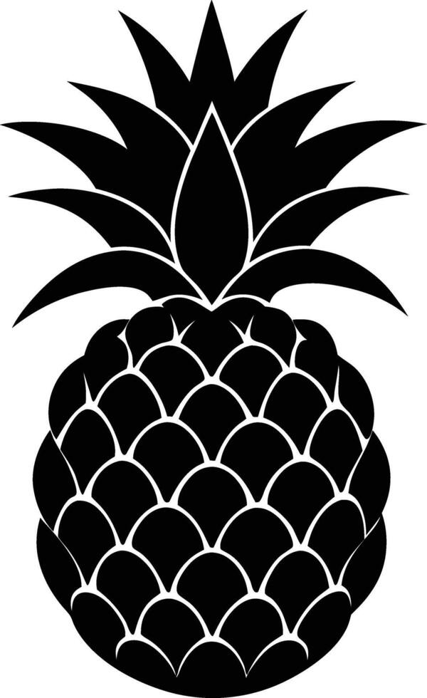 A pineapple fruit silhouette art illustration design of natural beauty vector