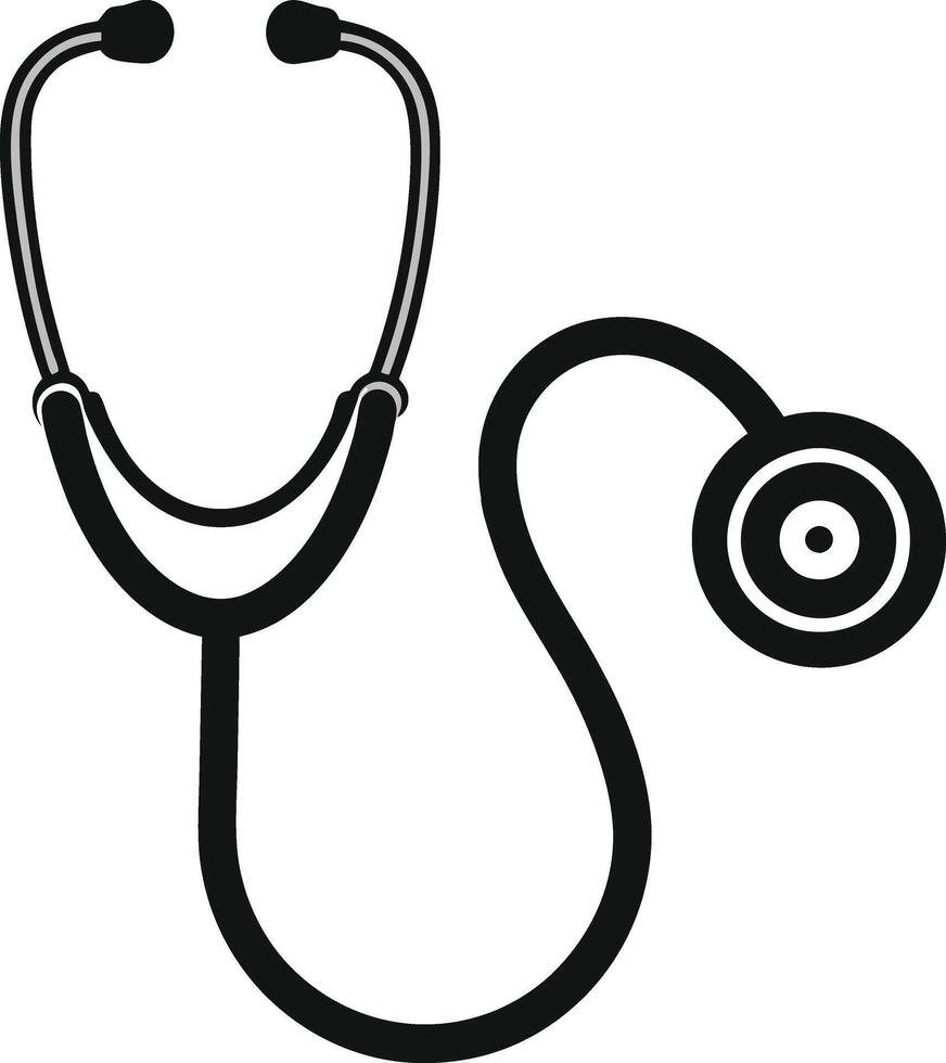Medical instrument of stethoscope silhouette art illustration design vector