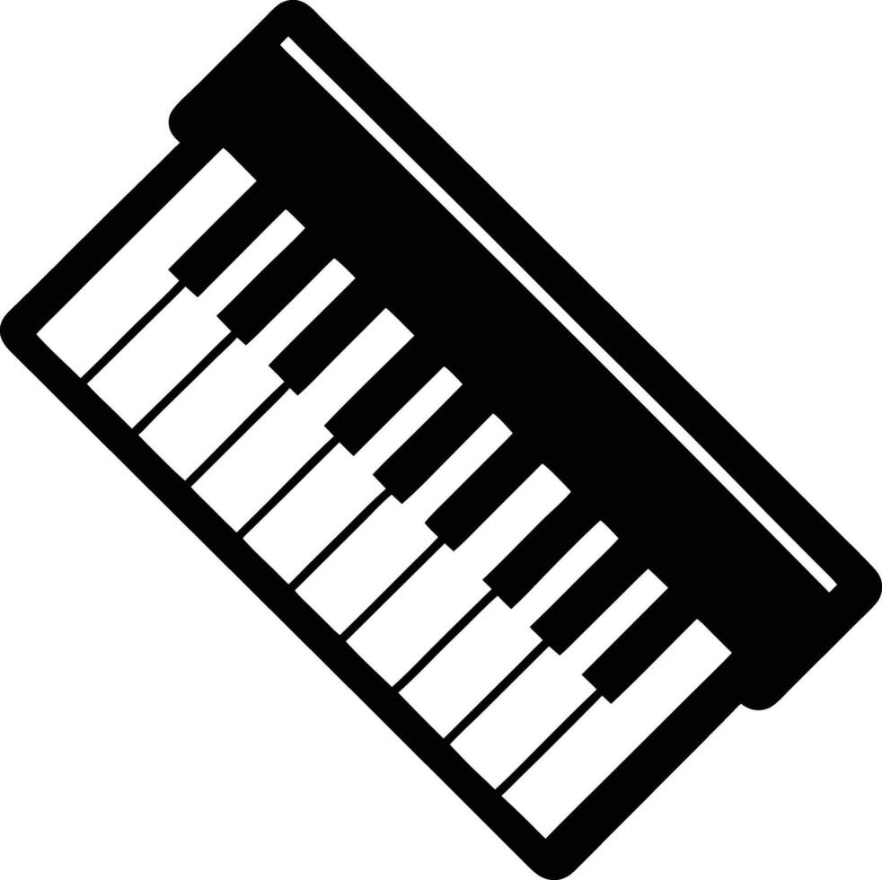 Music instrument of keyboard piano silhouette art illustration design vector