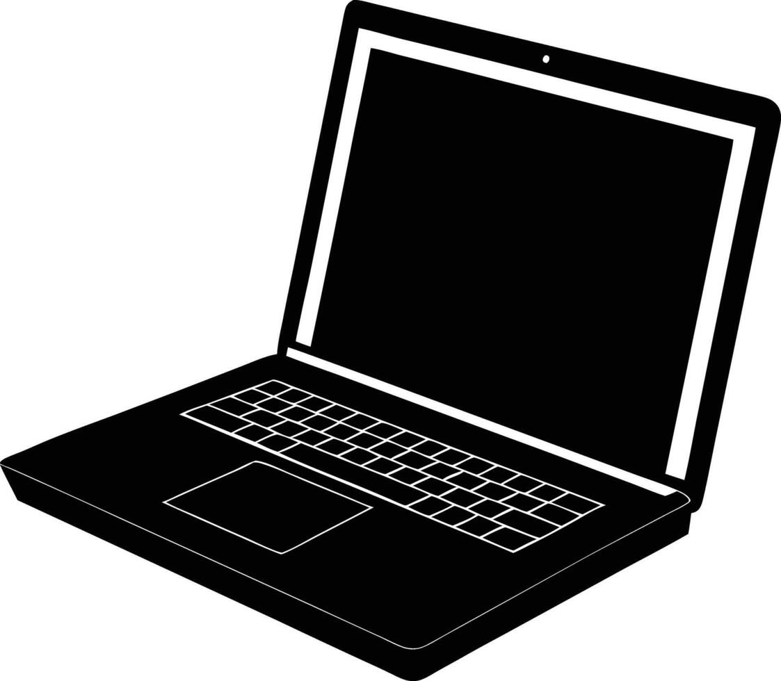A technology item of Laptop silhouette art illustration design vector