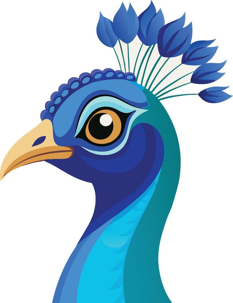A peacock head art colorful illustration design on a wildlife zoo animal vector