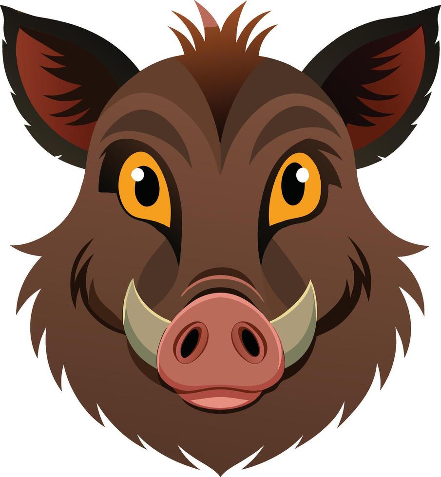 Boar head art colorful illustration design on a wildlife forest animal vector
