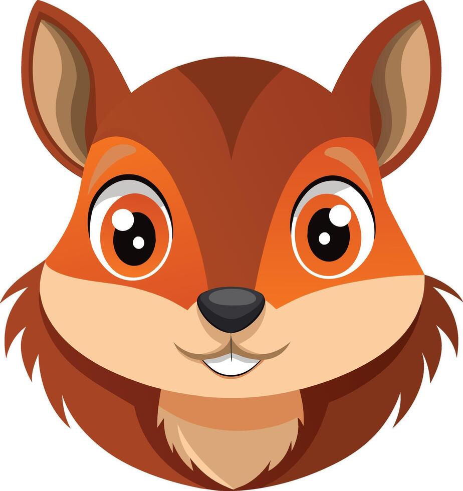A squirrel head art colorful illustration design on a wildlife forest animal vector