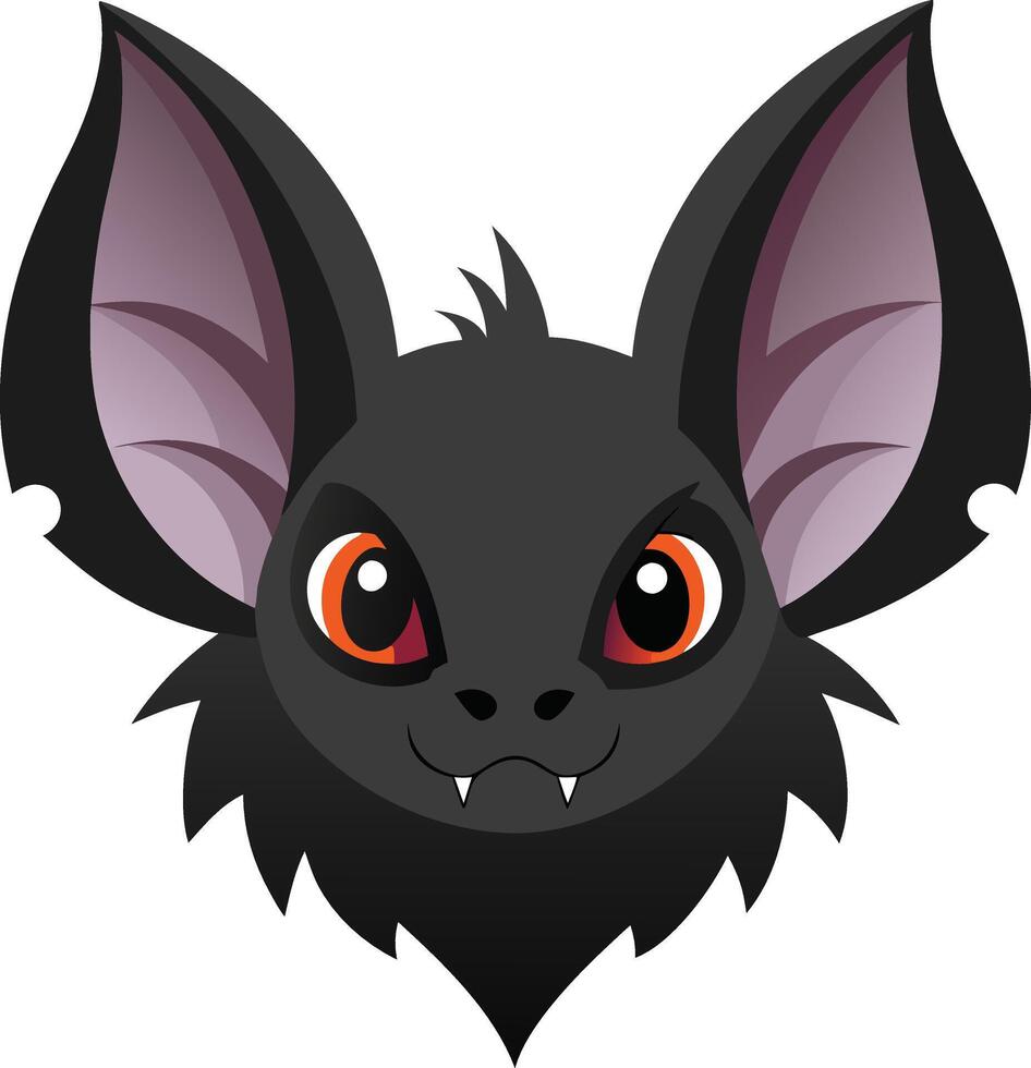 An angry bat head art colorful illustration design on a wildlife forest animal vector