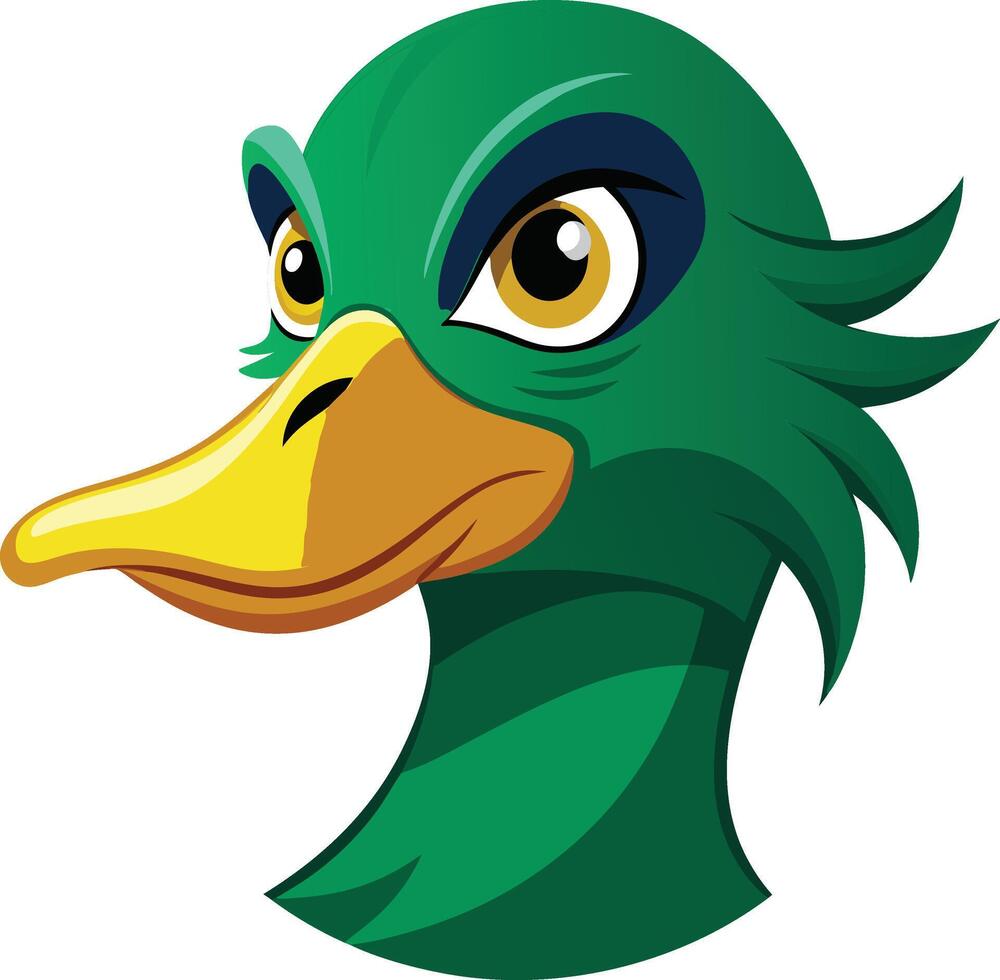 Duck head art colorful illustration design on a animal vector
