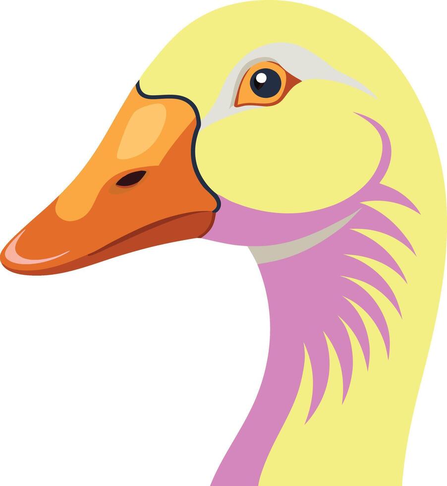 A goose head art colorful illustration design on a wildlife water and home animal vector