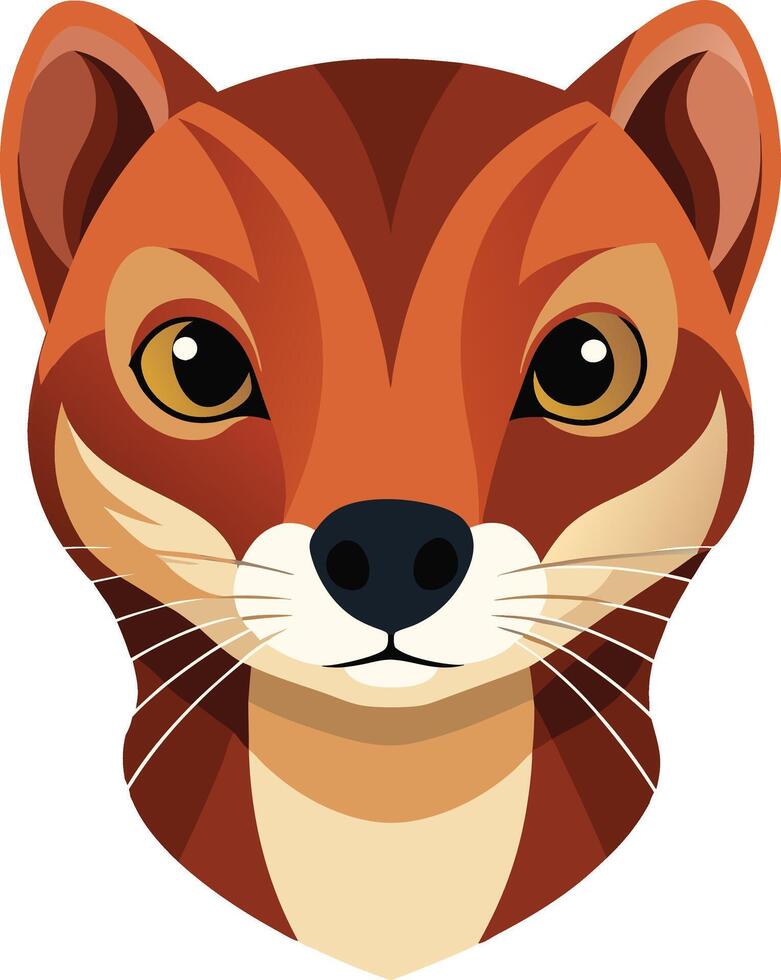 A weasel head art colorful illustration design on a wildlife forest animal vector