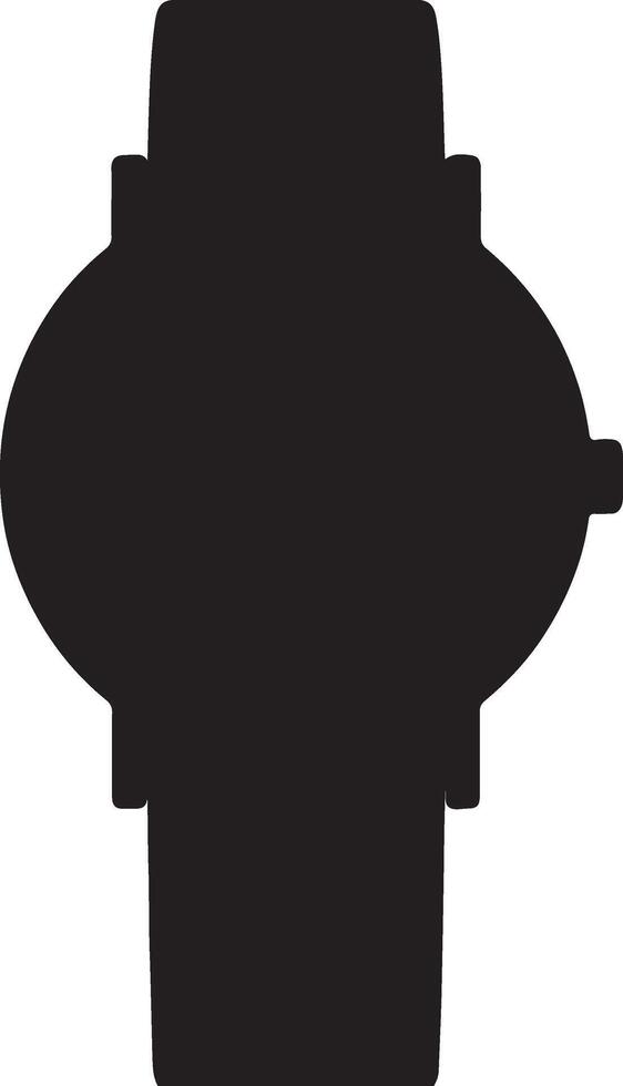 Black color smart hand watch silhouette art illustration icon and logo graphics design vector