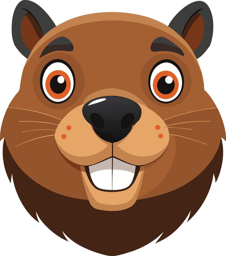 Beaver head art colorful illustration design on a wildlife forest animal vector