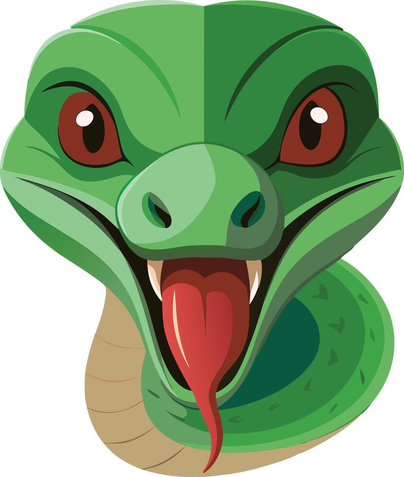 A snake head art colorful illustration design on a wildlife forest animal vector