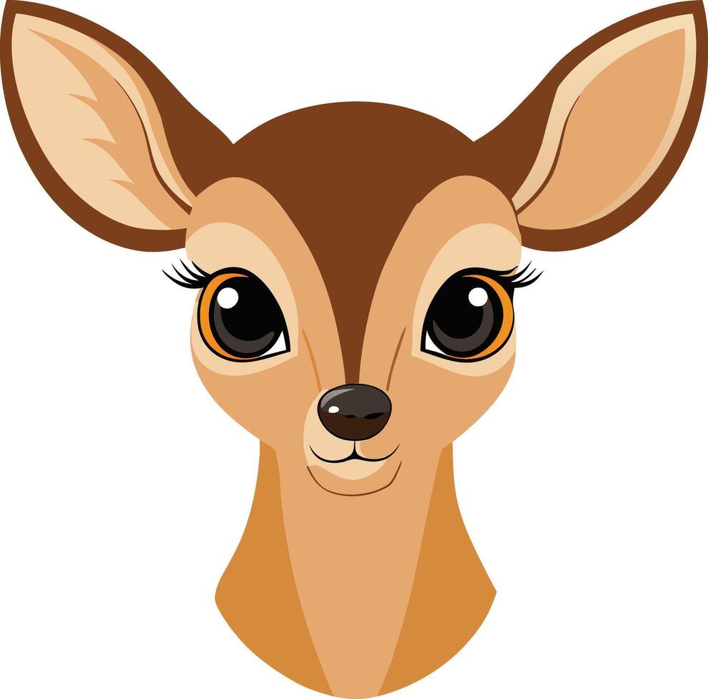 A deer fawn head art colorful illustration design on a wildlife forest animal vector