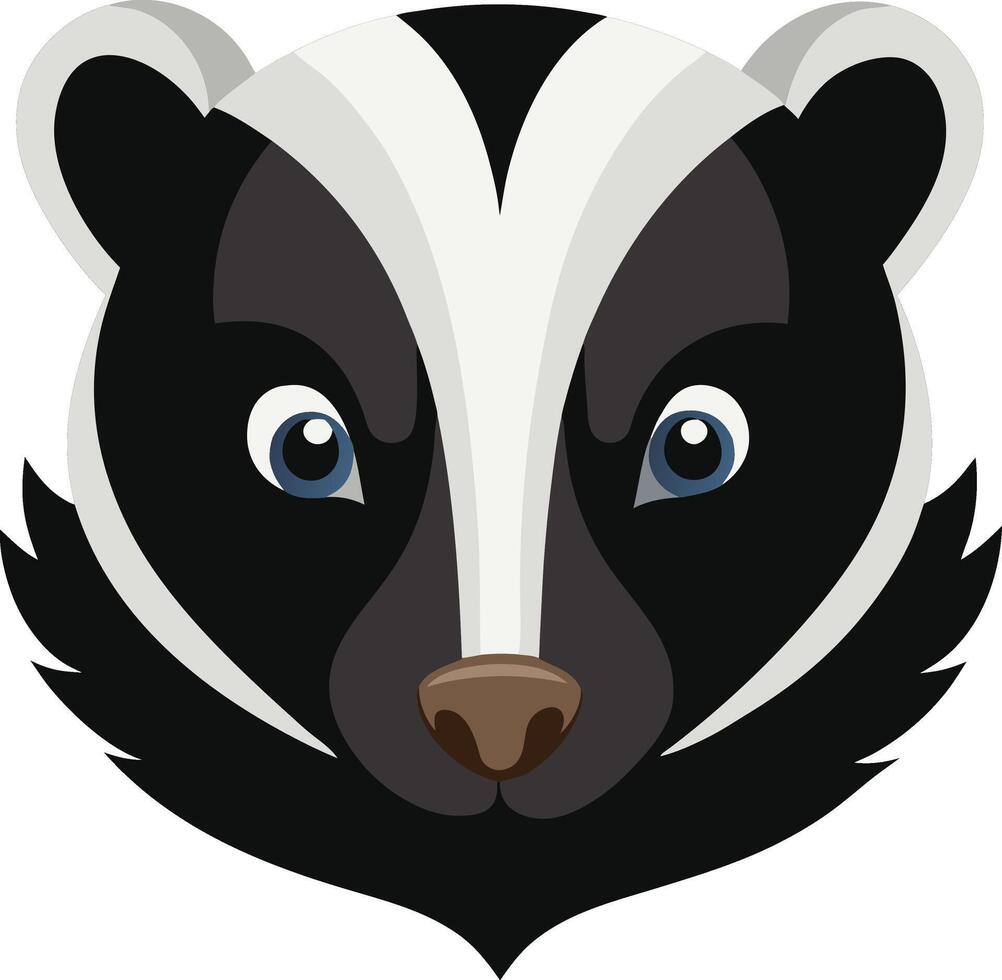 A skunk head art colorful illustration design on a wildlife forest animal vector