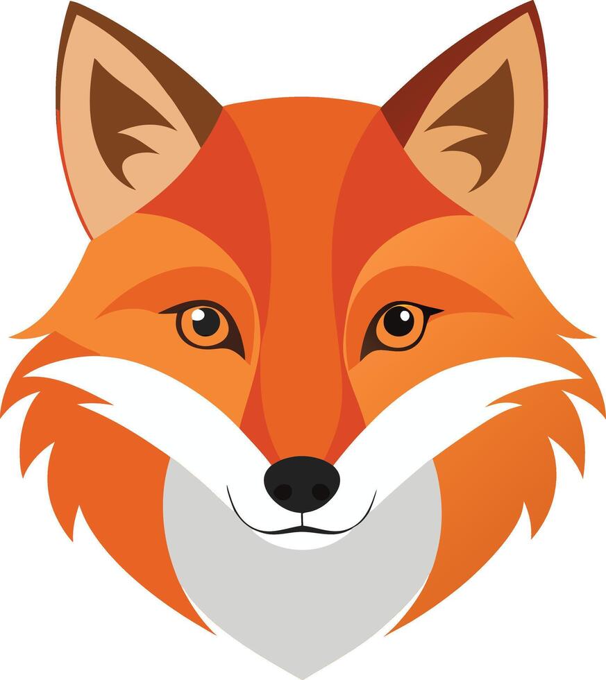 Fox head colorful art illustration design and wildlife forest animal vector