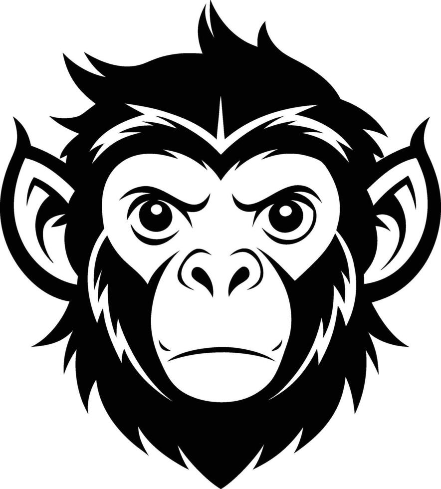 Icon and logo Monkey silhouette art, symbol illustration graphics design vector