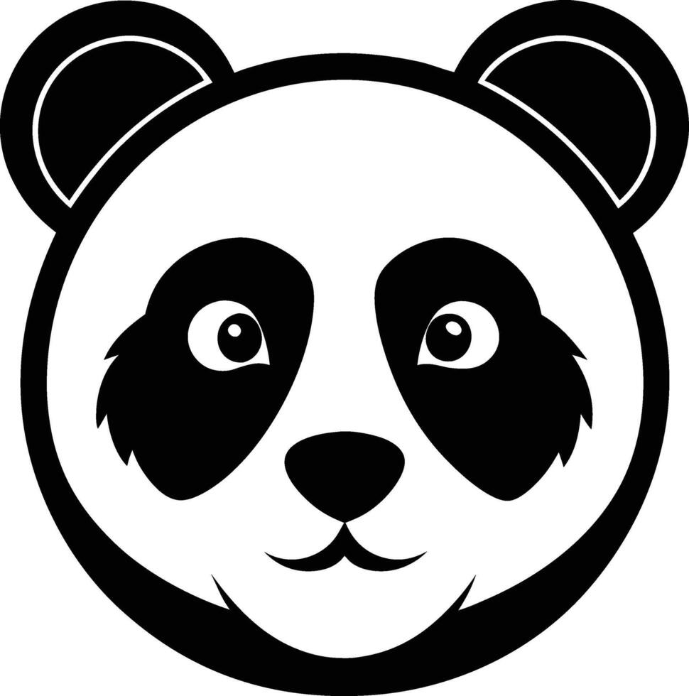 Icon and logo Panda silhouette art, symbol illustration graphics design vector