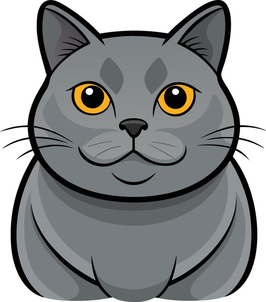 Colorful British cat art illustration and graphics logo design vector