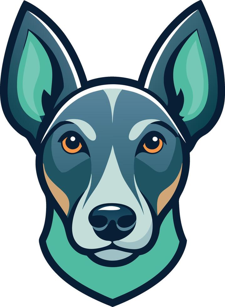 Dog head art icon and logo colorful illustration and graphics design vector