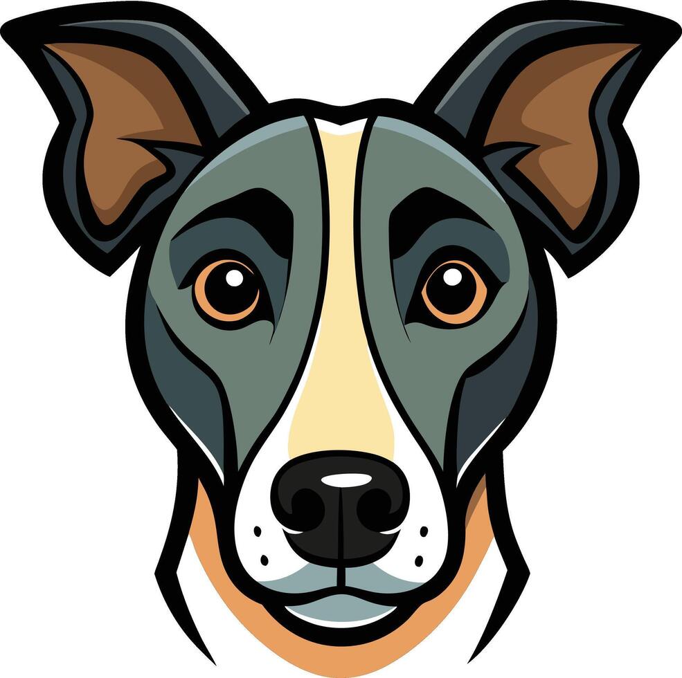 Wonderful dog head art icon and logo colorful illustration and graphics design vector