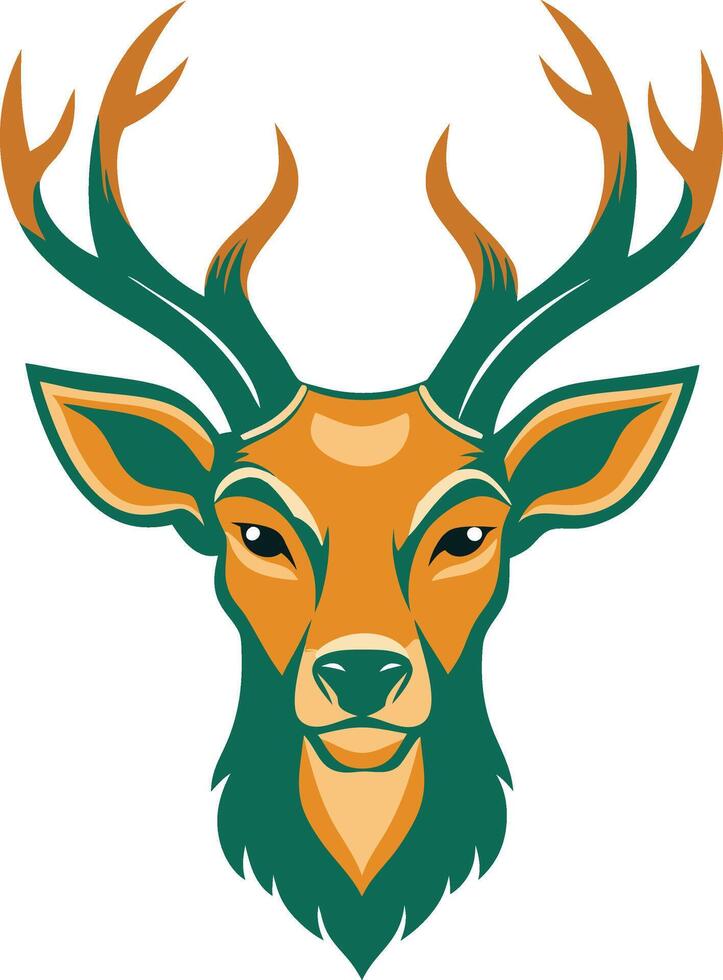Deer head art icon and logo colorful illustration and graphics design vector