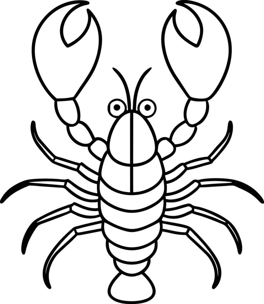 Lobster fish outline design. Continuous line drawing of lobster crayfish. One line of lobster crayfish. Marine animal concept continuous line art. vector