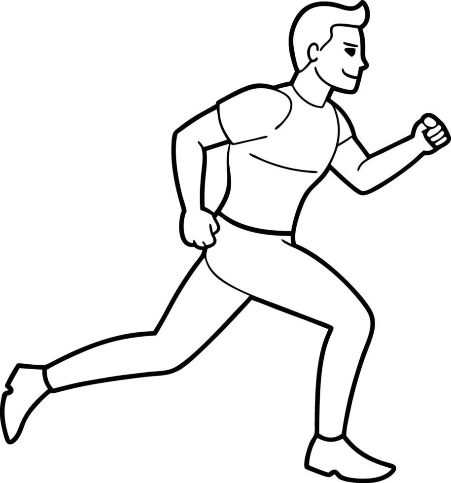 A Man Runner line art and outline design vector