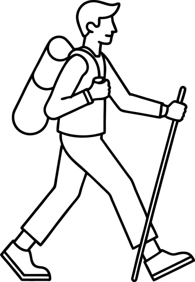 Tourists outline illustration design vector