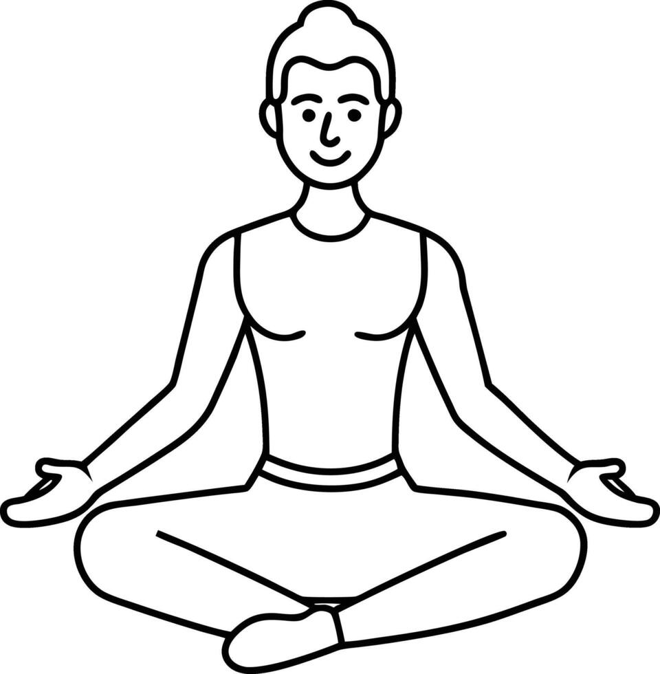 Yoga outline illustration design vector