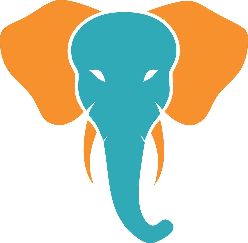 Elephant head icon and logo illustration vector