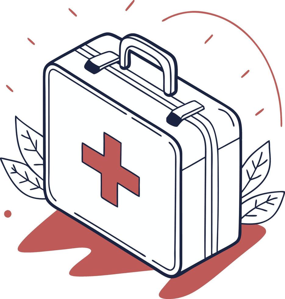 Medical first aid box. vector