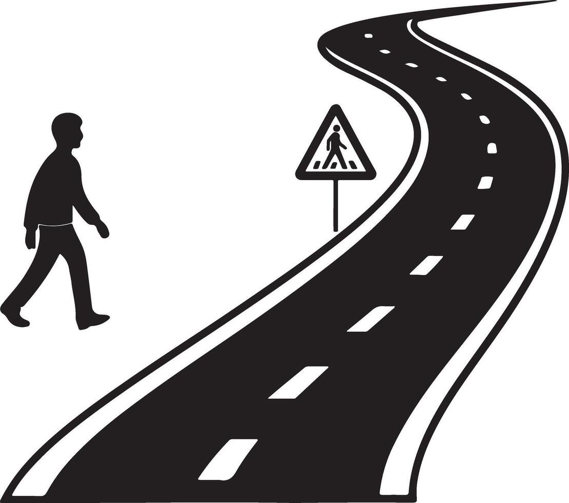 Traffic road signs and symbols silhouette vector