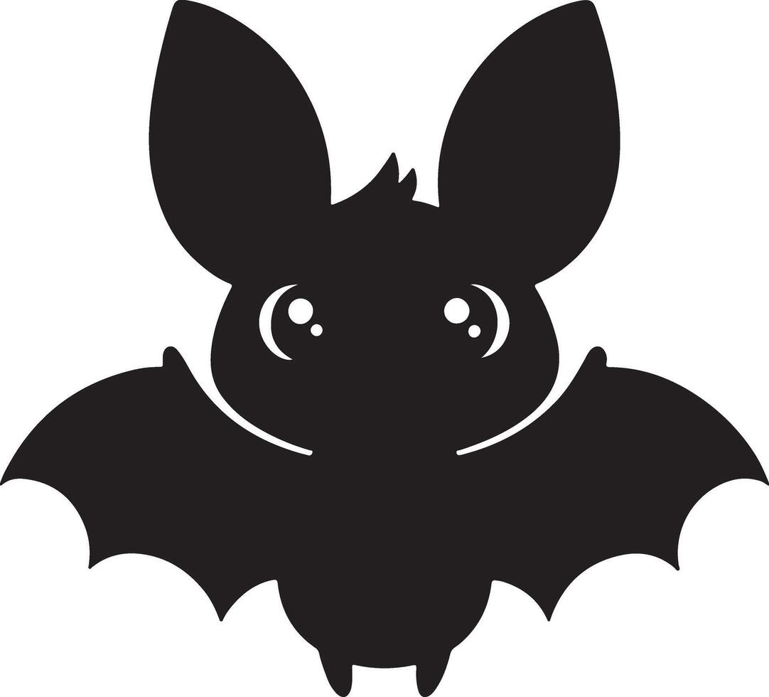 A cute kawaii bat silhouette and illustration design. vector