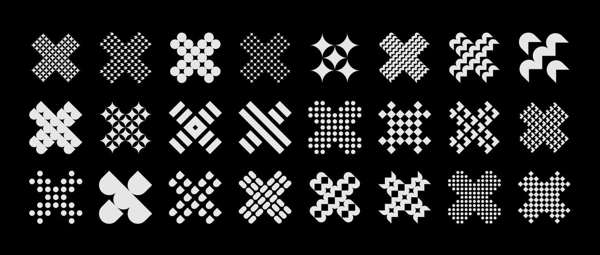 Bundle of modern cross letter X logo design vector
