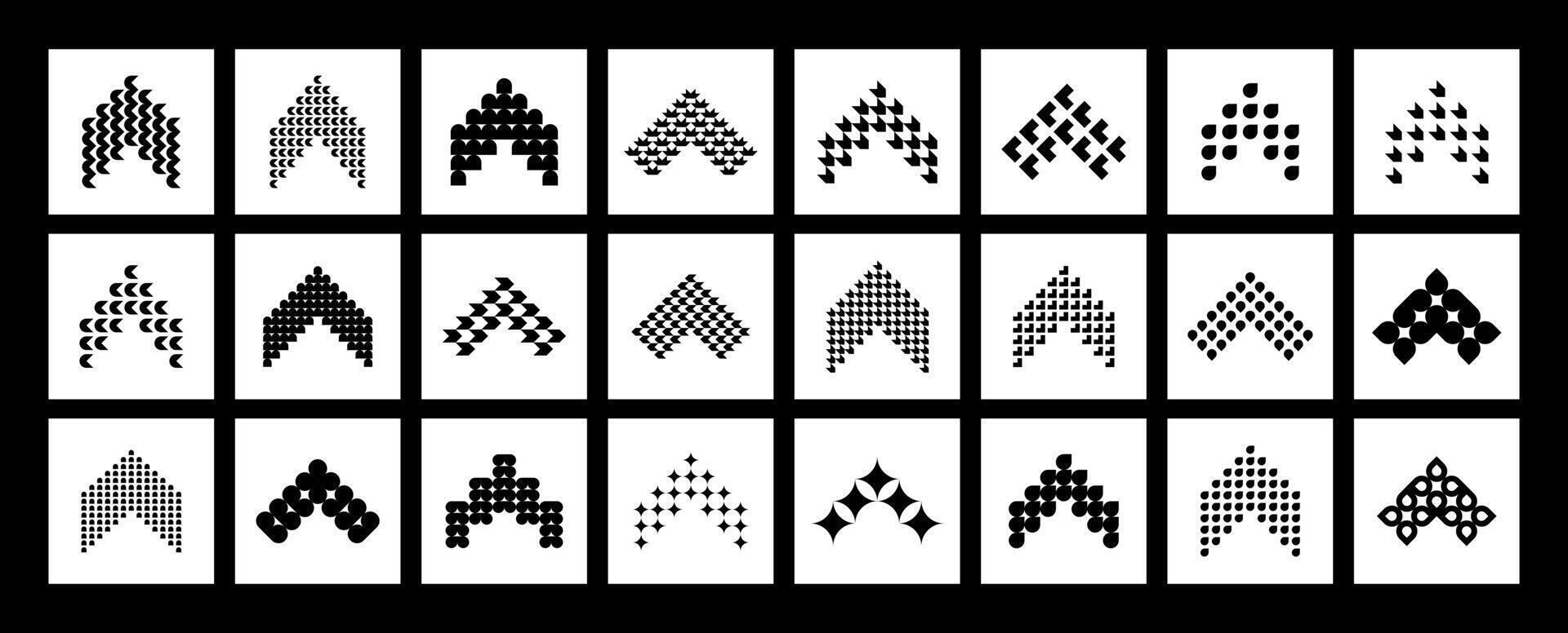 Elegant geometric letter A logo design bundle vector