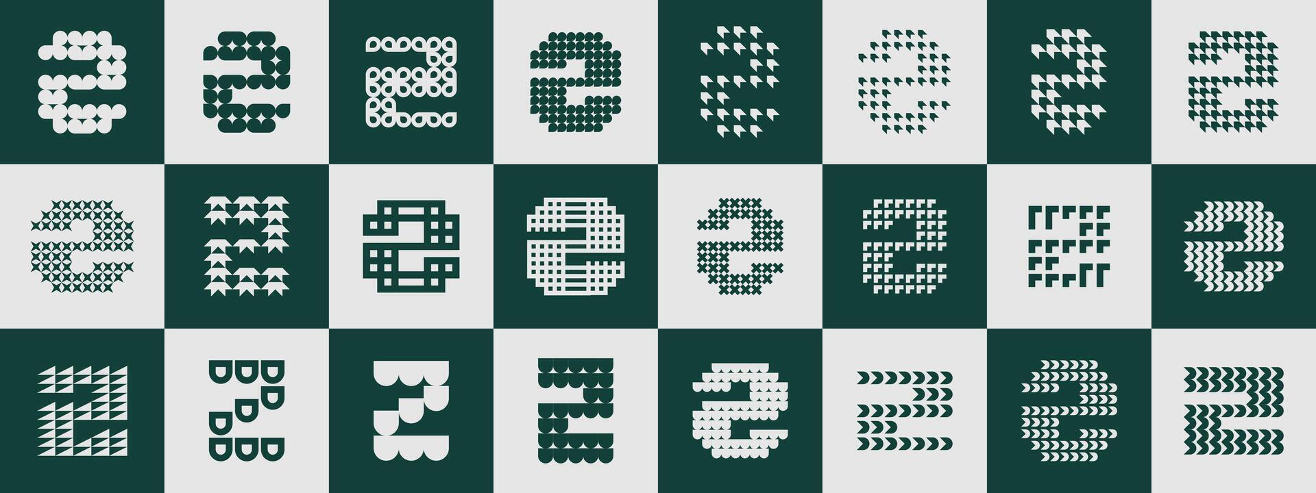 Geometric abstract letter Z logo, number 2 bundle vector