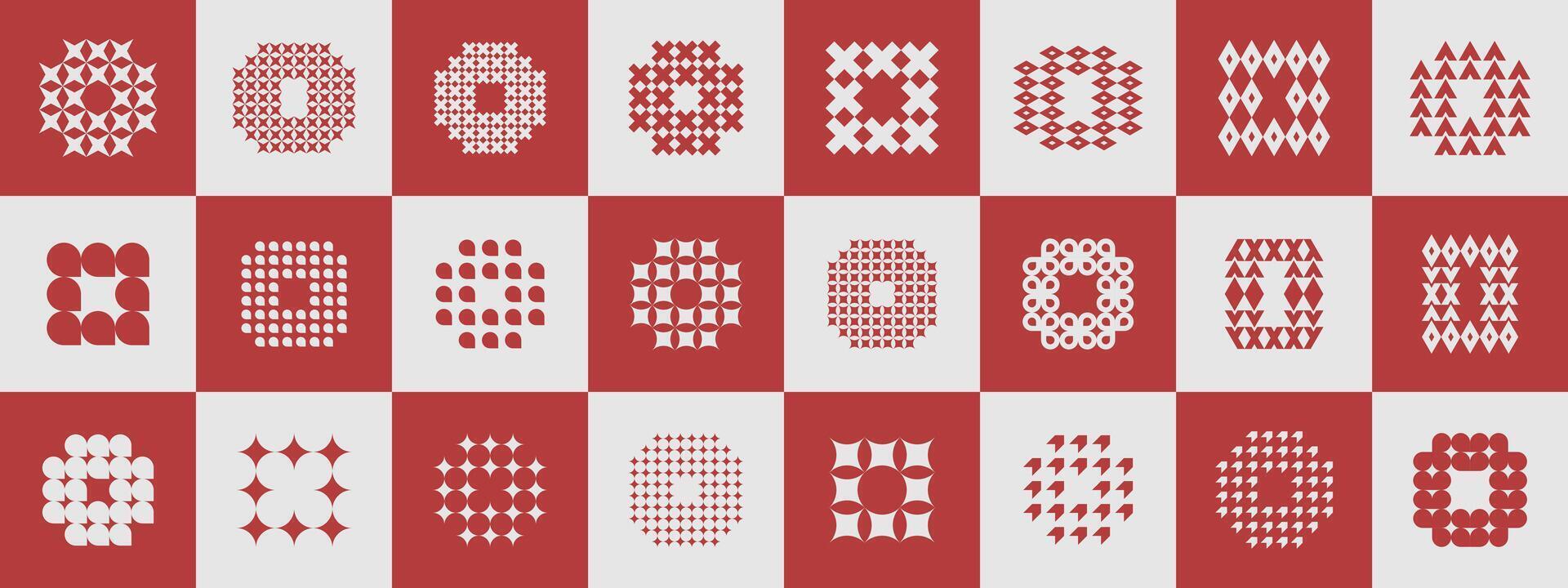 Bundle of flat pixel letter O logo, number 0 icon vector