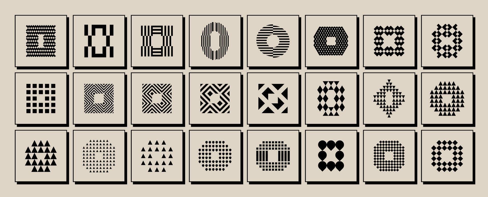 Set of abstract letter O logo, number 0 design vector
