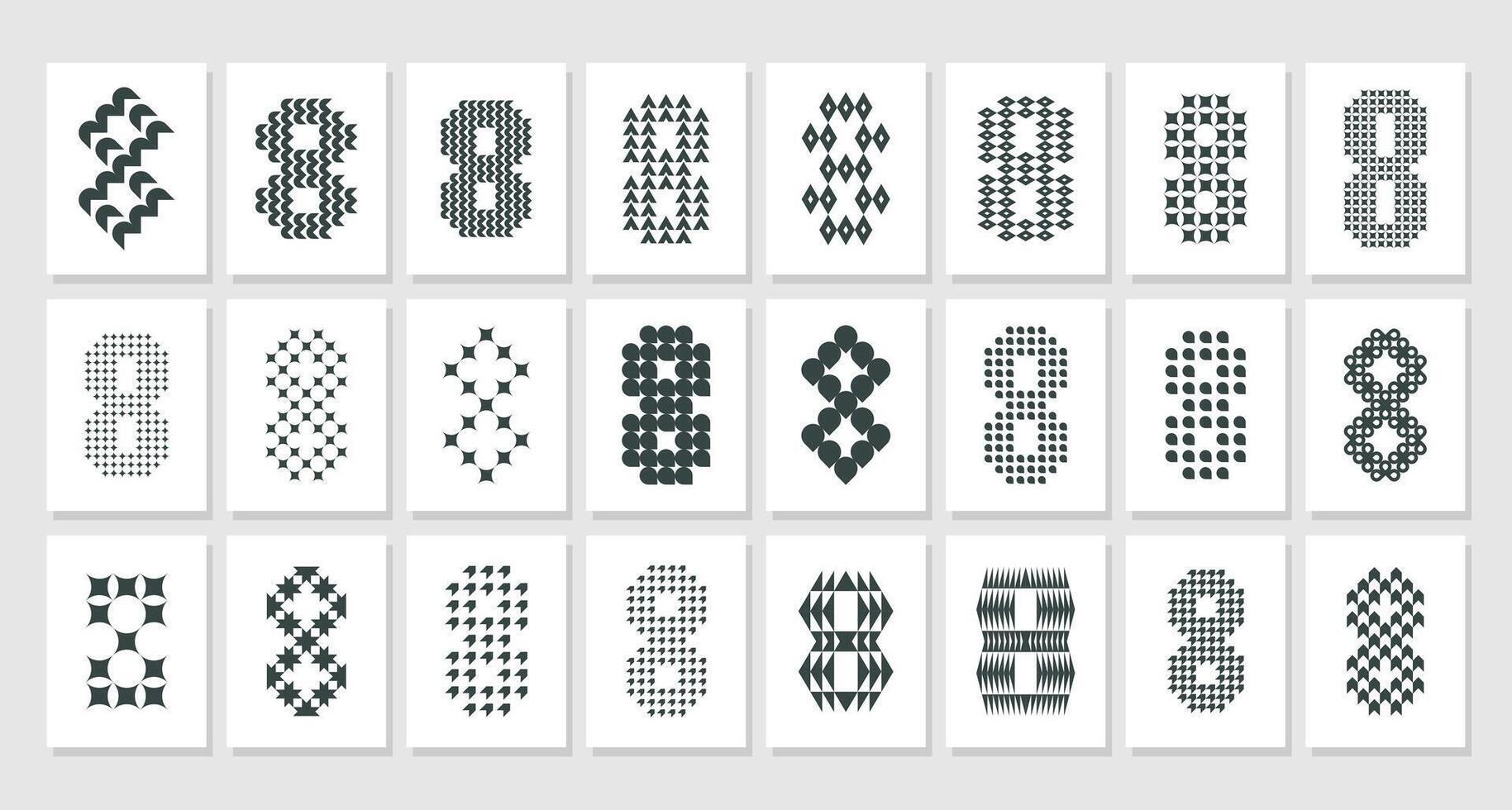 Luxury geometric abstract number 8 logo icon set vector