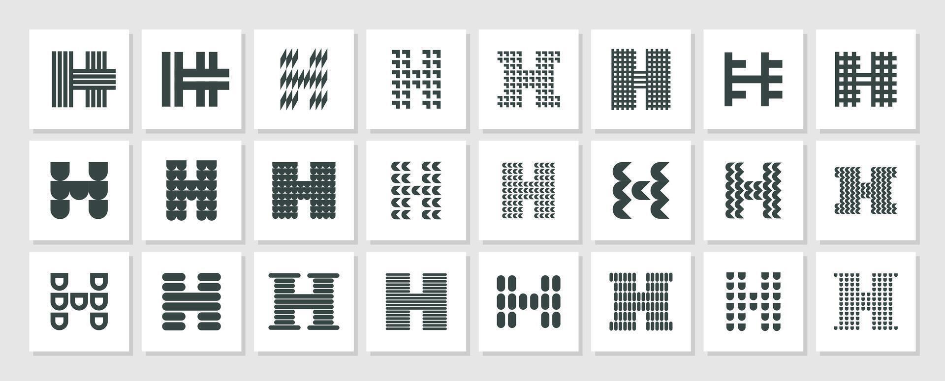 Set of abstract company initial letter H logo vector
