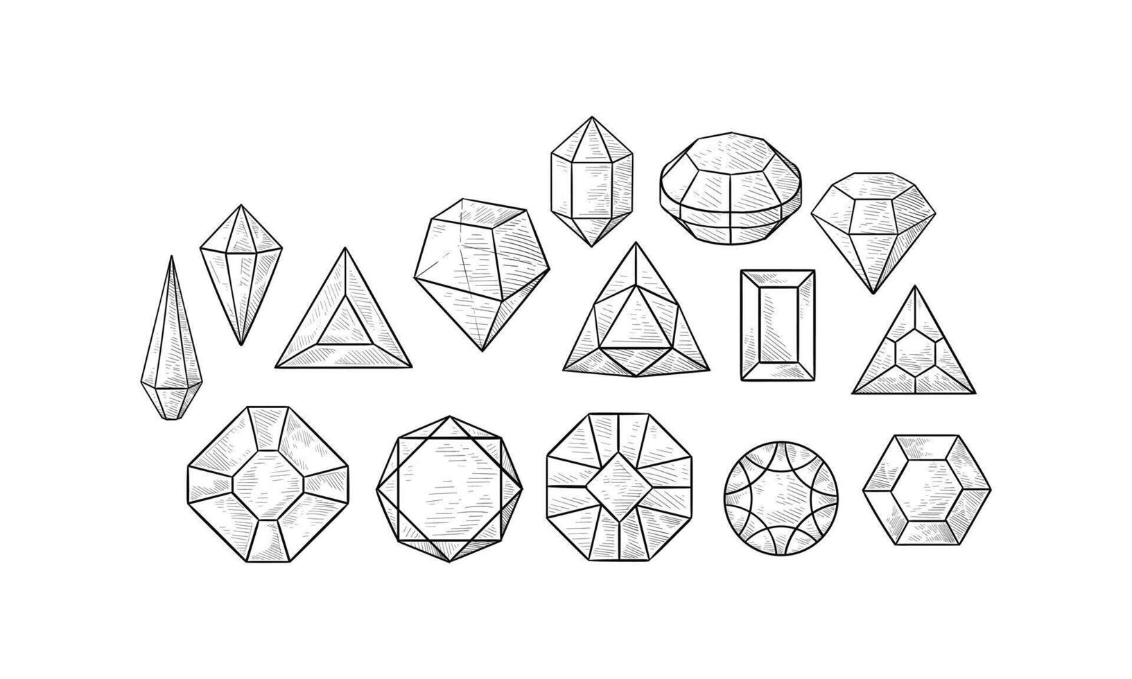 diamond shape handdrawn collection vector