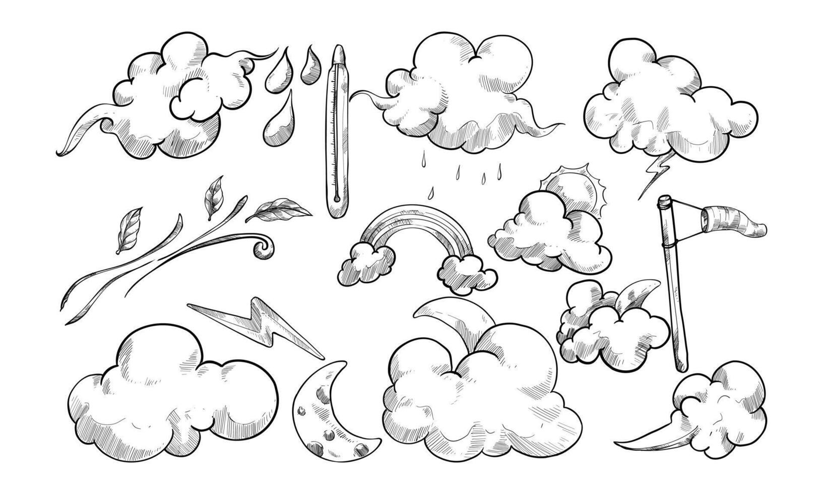 Weather handdrawn collection vector