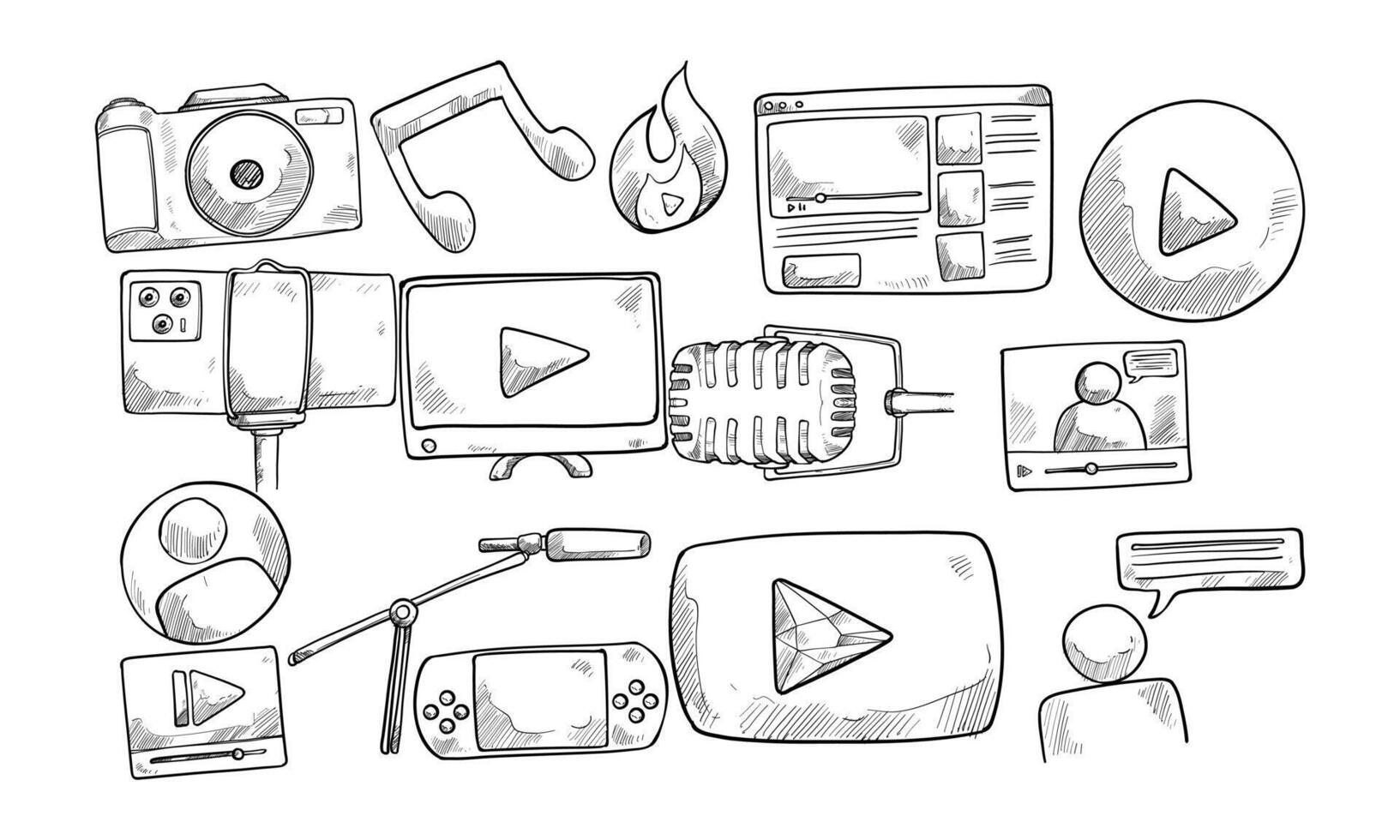 Blogging handdrawn collection vector