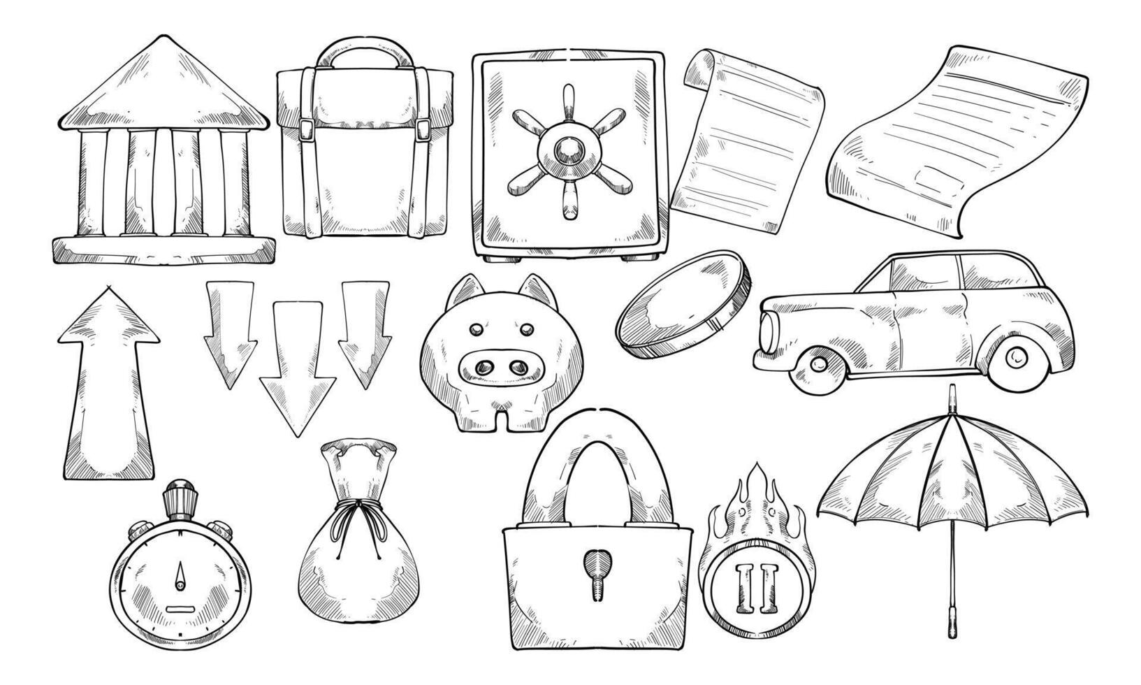 Loans handdrawn collection vector