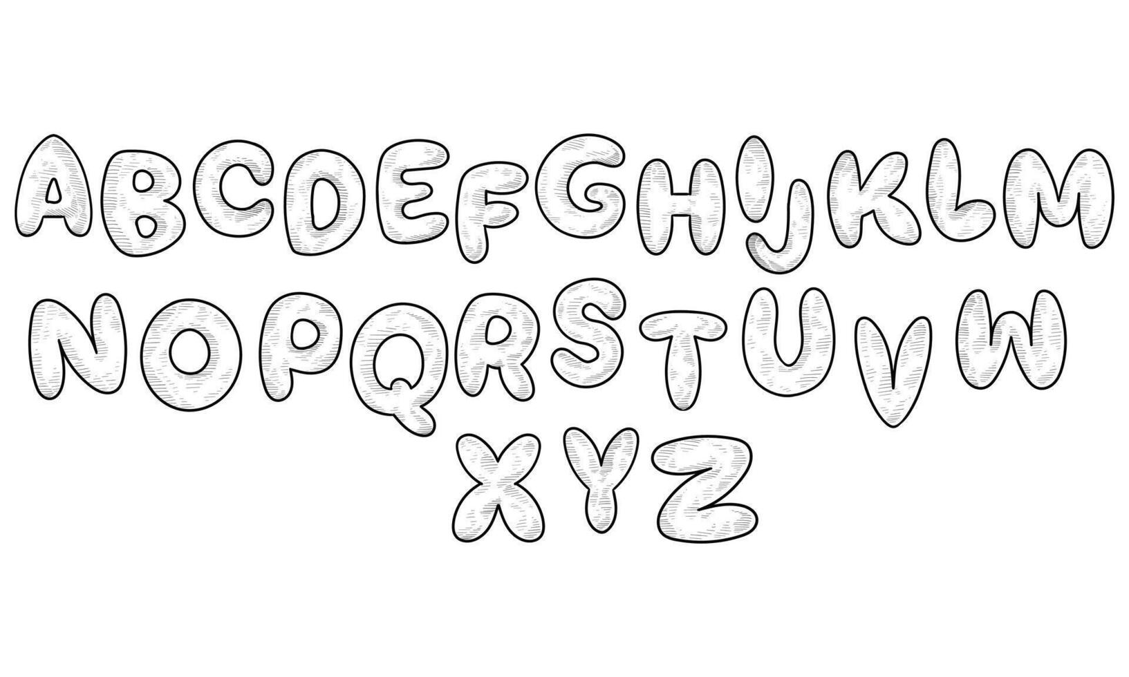 handdrawn kids font alphabet collection vector
