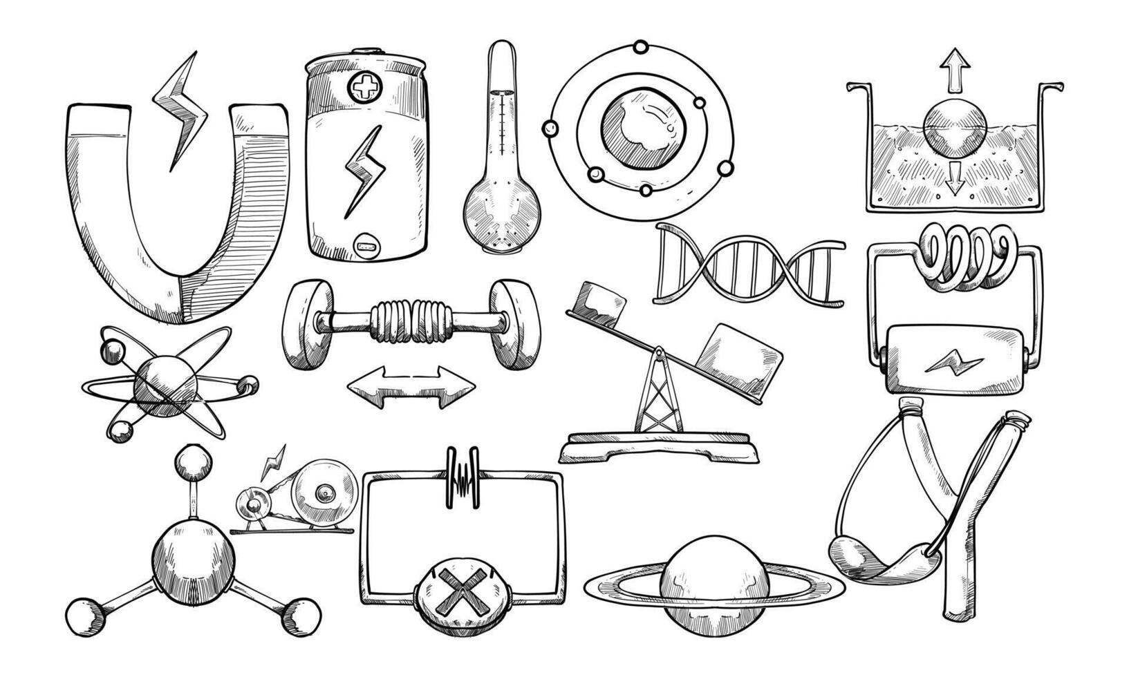 Physics handdrawn collection vector