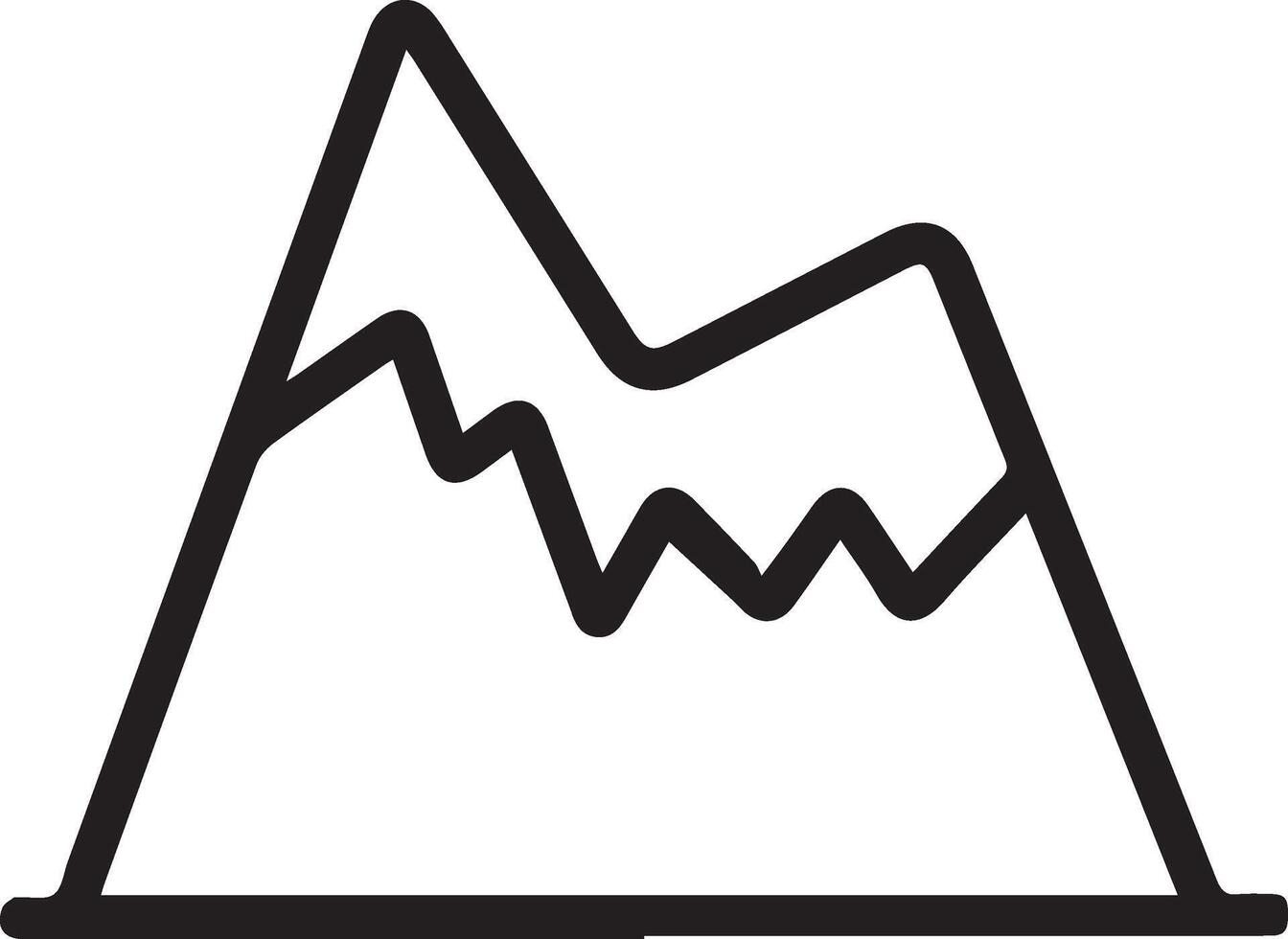 A mountain with a graph line on it vector